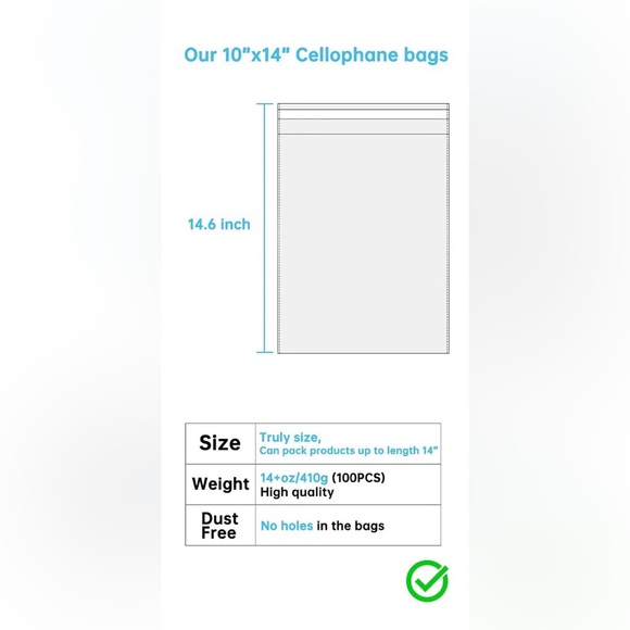 20 Crystal Clear Self-Sealing Bags - 10x14” - Picture 4 of 4